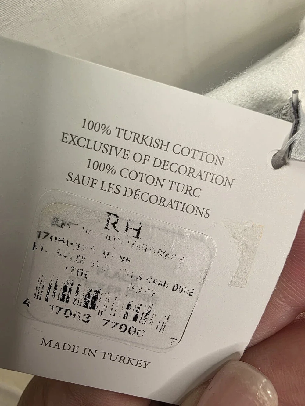 Restoration Hardware NWT Monogram R Hotel Satin Stitch Hand Towels Set of 2 Crea